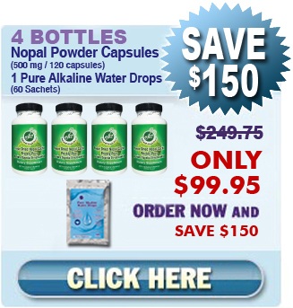 Existing Client Special - 4 Bottles Freeze Dried Nopal Powder Capsules & 1 Pure Alkaline Water Drops With Coral Calcium
