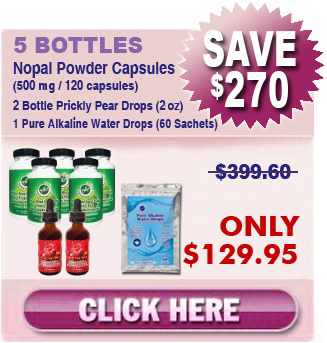 First Time Client Special 5 Bottles Nopal & 2 Bottles Prickly Pear Drops & 1 Pure Alkaline Water Drops $129.95